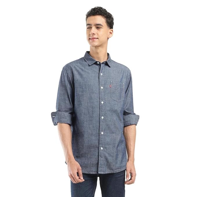 Levi's Men Cotton Checkered Slim Fit Shirt